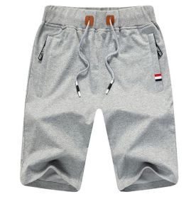 Men's Gym Shorts, Athletic Workout Running Mesh Shorts with Pockets (Color: Light  Gray)